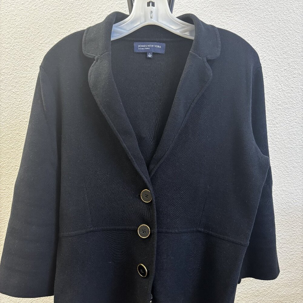 Jones New York Black Knit Blazer Jacket – Size Large
